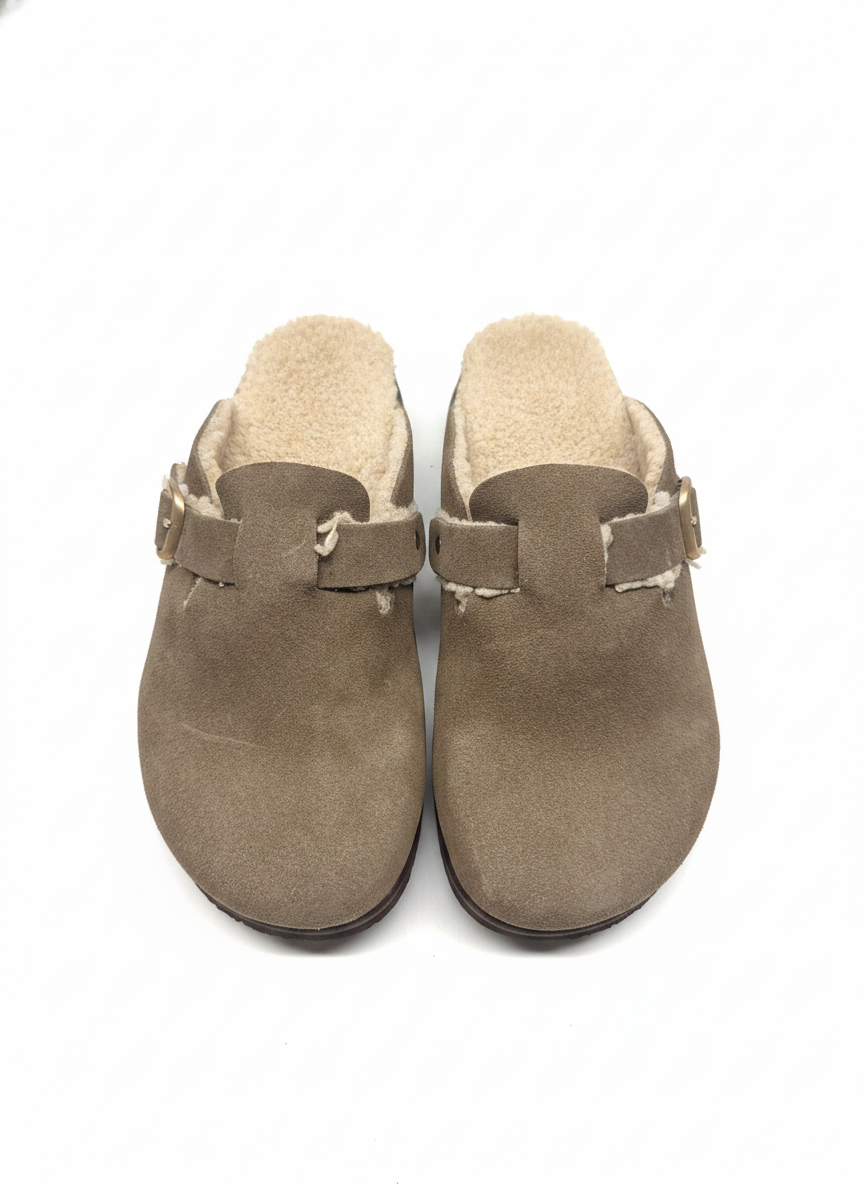 Zueco Plano Serraje vison/natural | Bildmaterial bereitgestellt von SHOES.PLEASE.