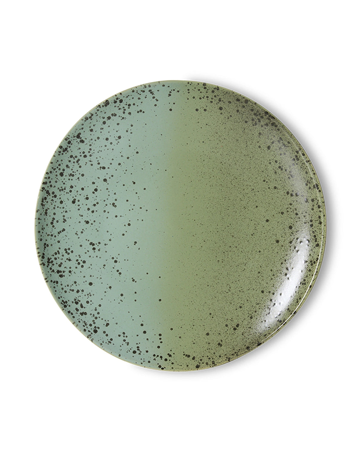 70s ceramics: dinner plate, fleck (set of 2) green | Bildmaterial bereitgestellt von SHOES.PLEASE.