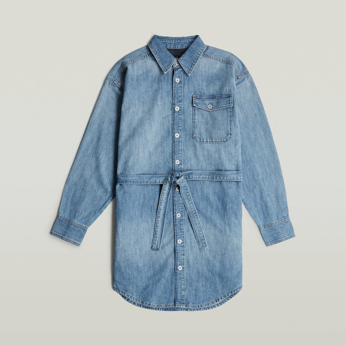 Belted Shirt Dress l\s wmn lt wt ravi denim | Bildmaterial bereitgestellt von SHOES.PLEASE.