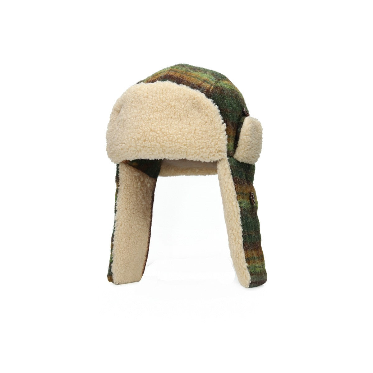 Bomber Cap Wool Check grün dunkelorange | Bildmaterial bereitgestellt von SHOES.PLEASE.