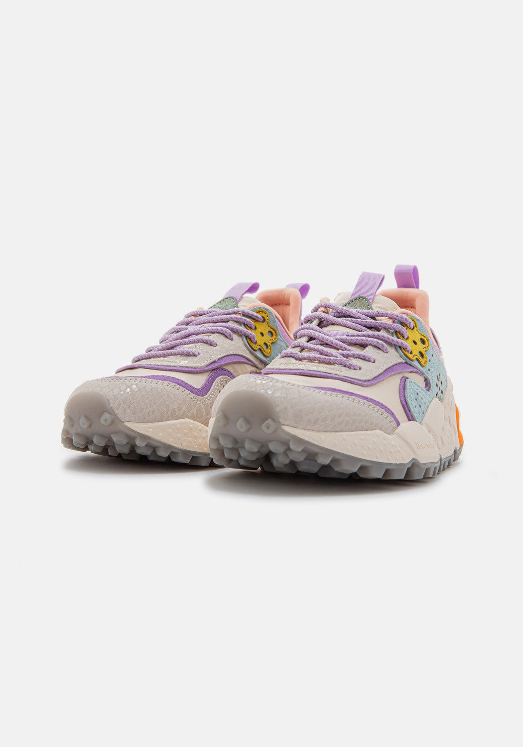 Kotetsu Wmn Embossed Lthr/Nylon wht/viol | Bildmaterial bereitgestellt von SHOES.PLEASE.