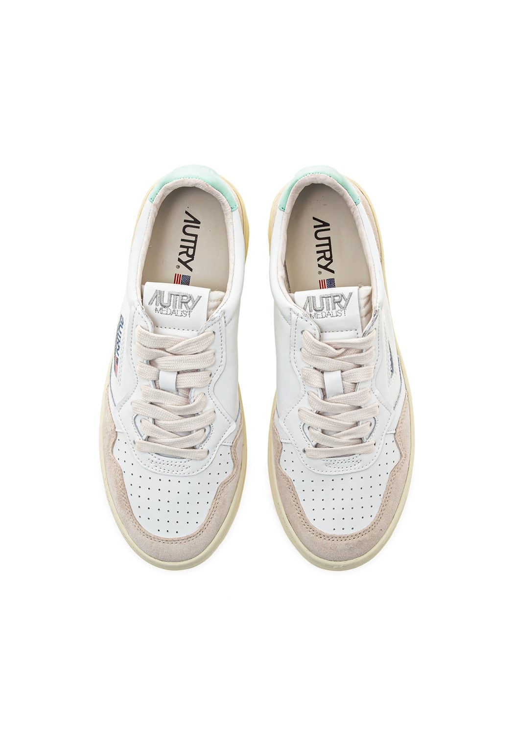 Autry 01 Low Wmn Leather/Suede wht/sal | Bildmaterial bereitgestellt von SHOES.PLEASE.
