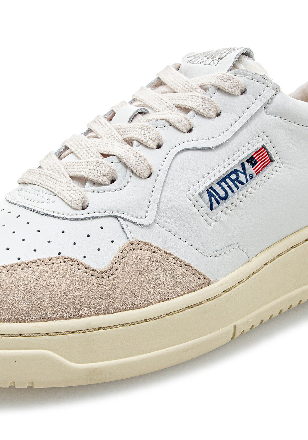 AUTRY 01 LOW MAN LEAT/SUEDE wht/princ bl | Bildmaterial bereitgestellt von SHOES.PLEASE.
