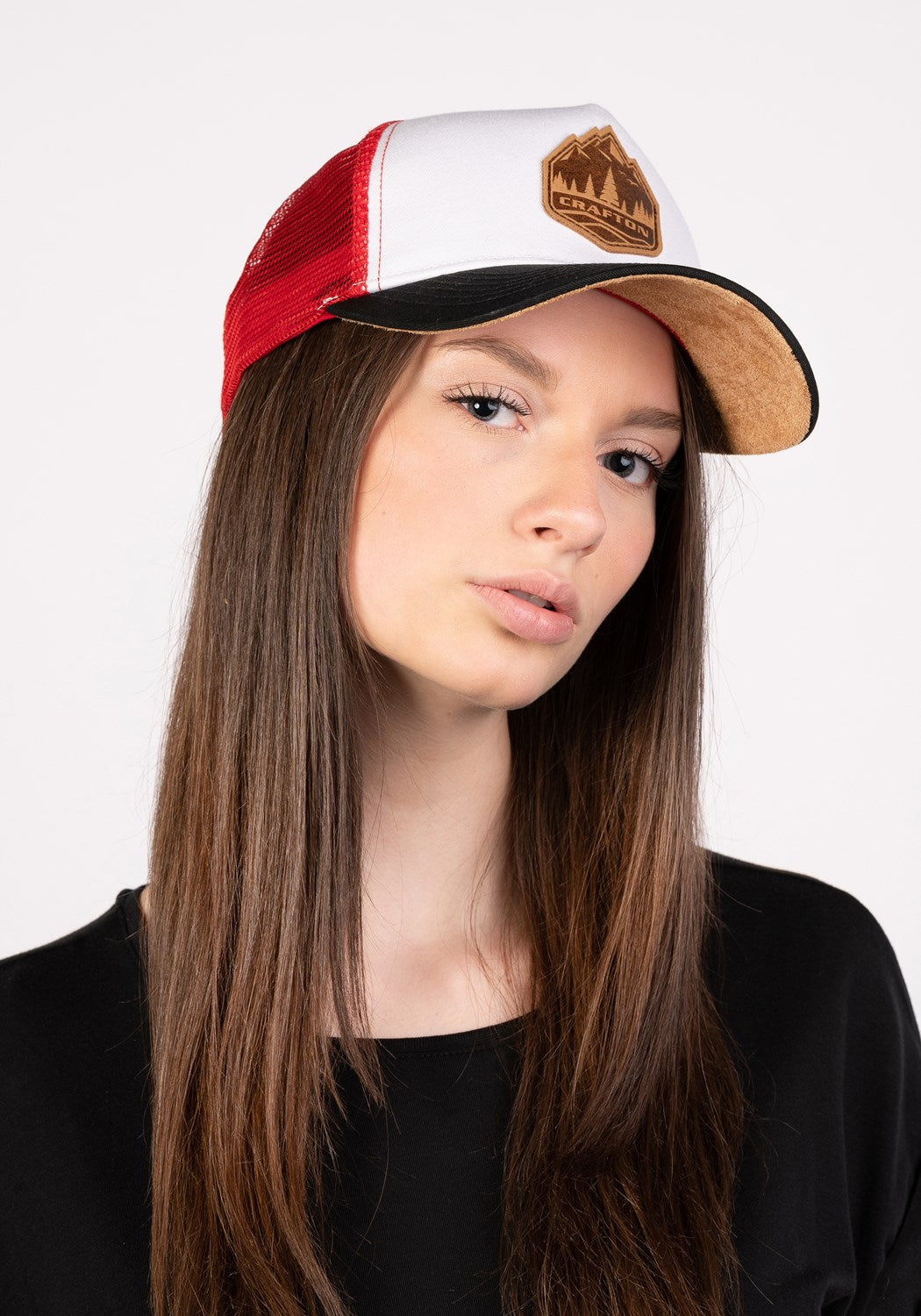 CRBIG MOUNTAIN Trucker Cap blk wht rd | Bildmaterial bereitgestellt von SHOES.PLEASE.