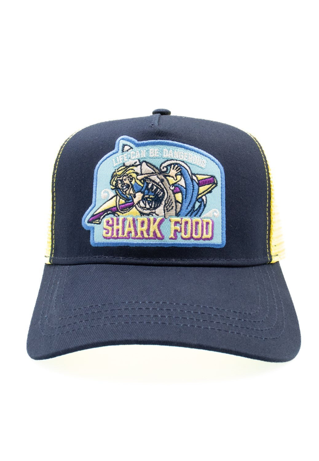 Shark Food Trucker Cap navy yellow | Bildmaterial bereitgestellt von SHOES.PLEASE.