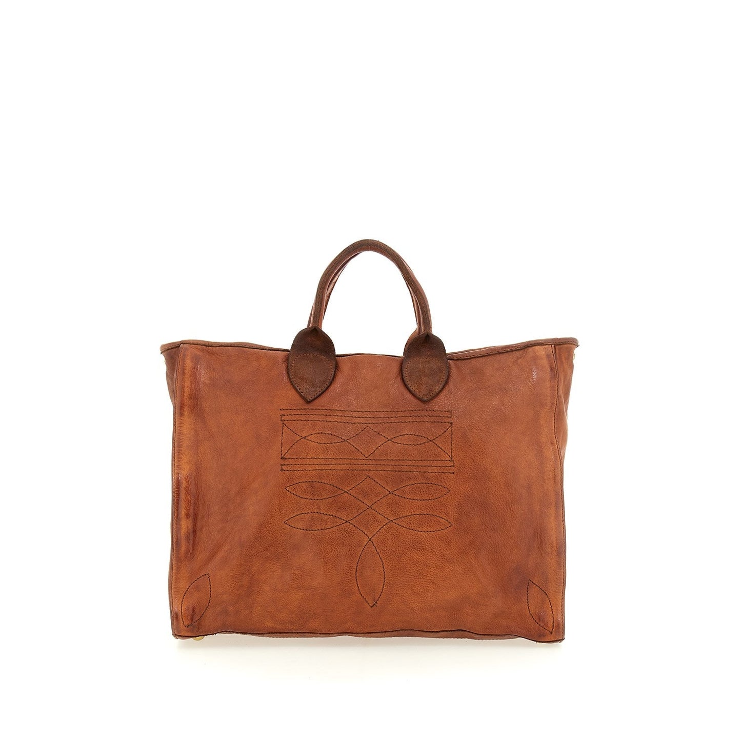 Shopping Cow.+Charro Stitching cognac | Bildmaterial bereitgestellt von SHOES.PLEASE.