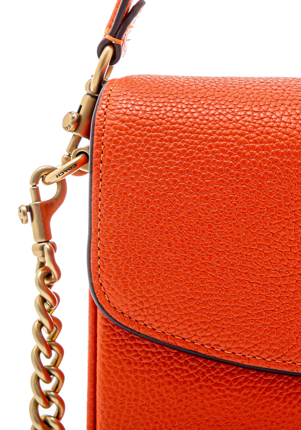 Cassie Polished Pebble Leather sun orang | Bildmaterial bereitgestellt von SHOES.PLEASE.