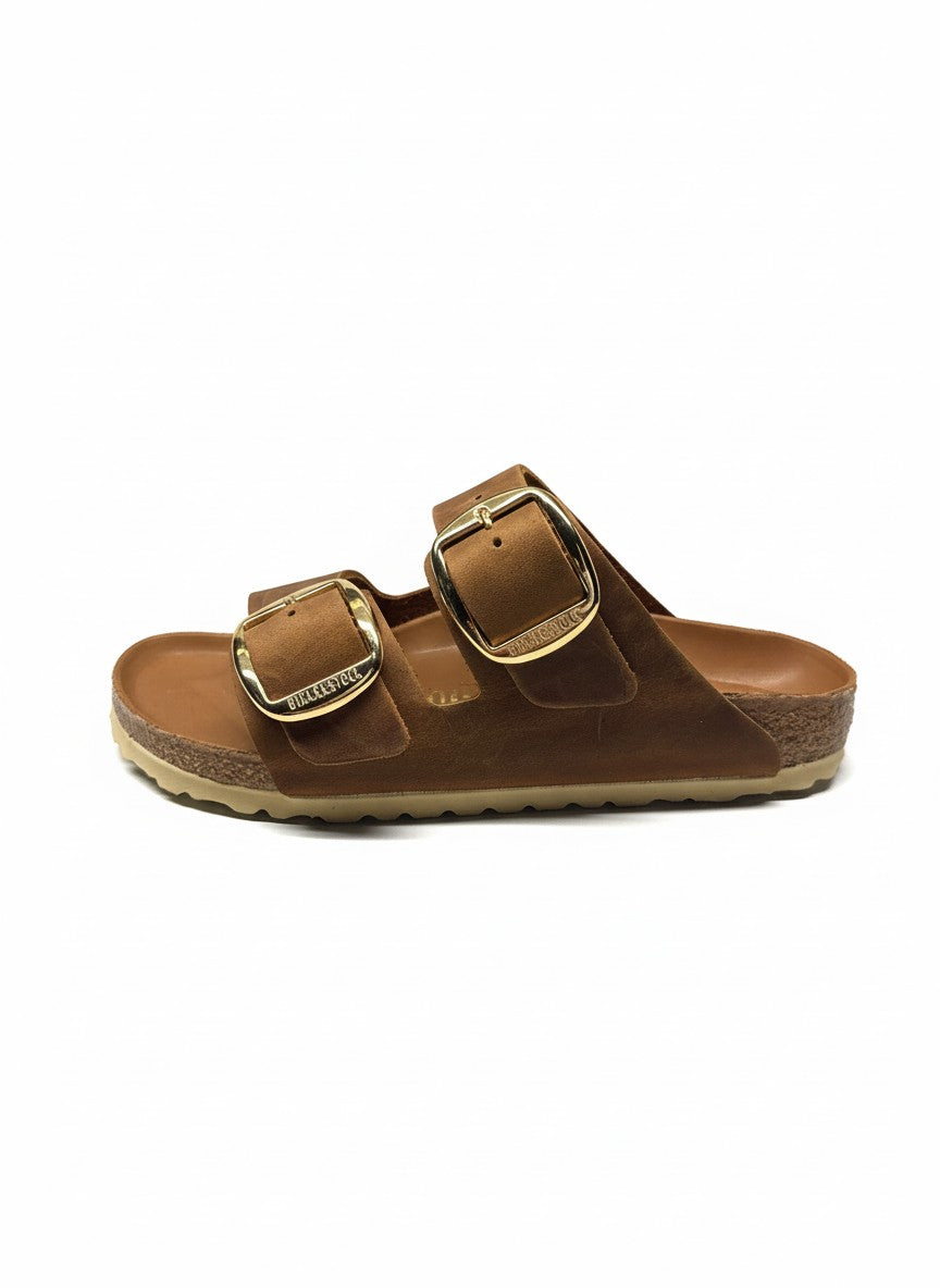 Arizona Big Buckle Oiled Leather Women Narrow cognac | Bildmaterial bereitgestellt von SHOES.PLEASE.