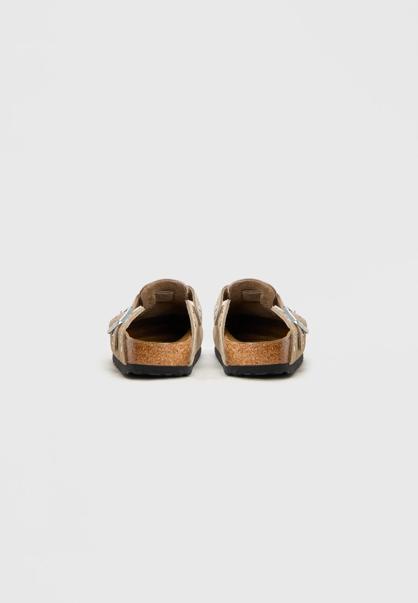 Boston Rivets Suede Leather Women Narrow taupe | Bildmaterial bereitgestellt von SHOES.PLEASE.