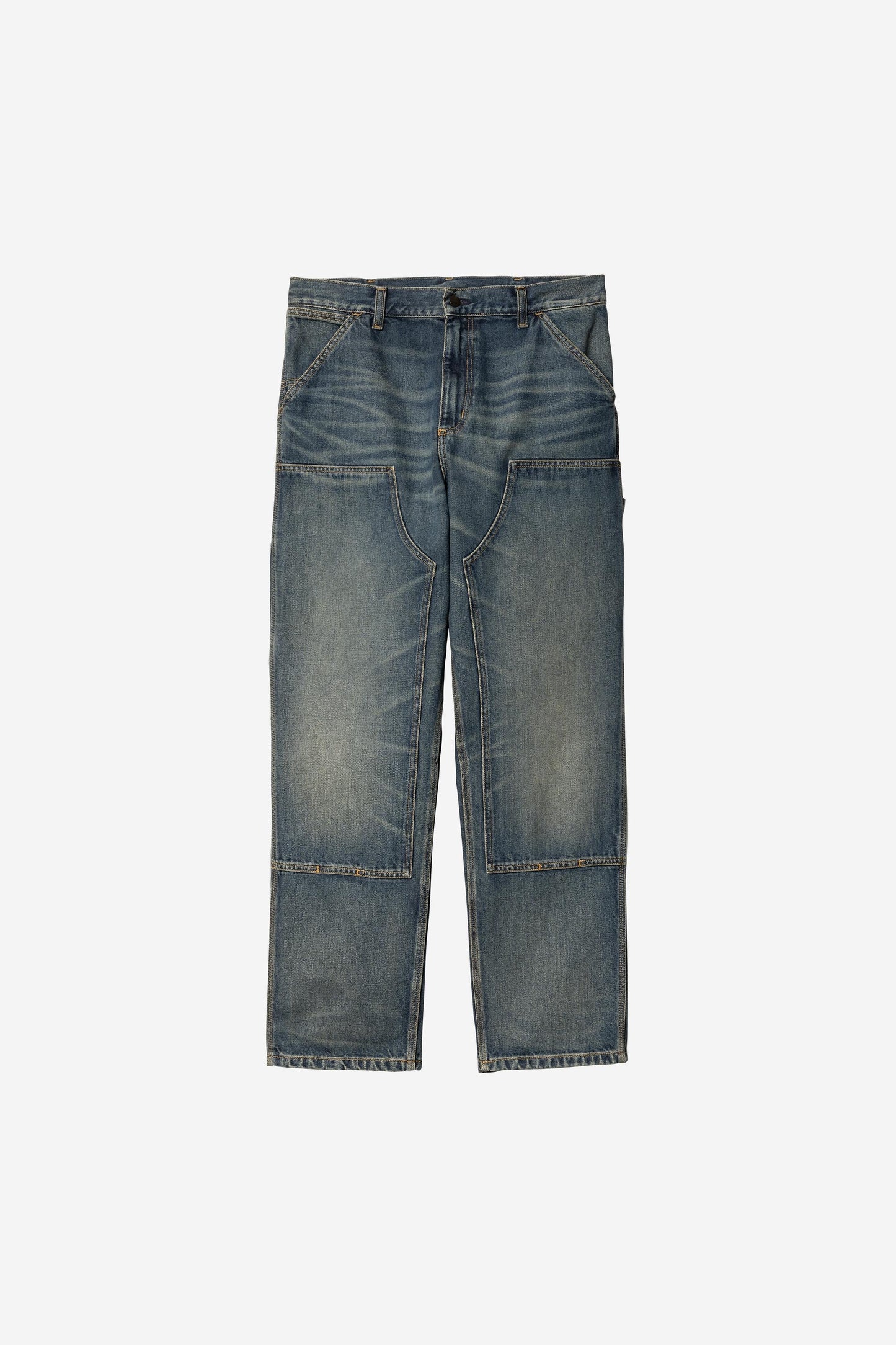 Double Knee Pant blue /worn used wash | Bildmaterial bereitgestellt von SHOES.PLEASE.