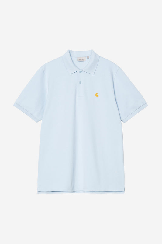 S/S Chase Pique Polo air sky/gold