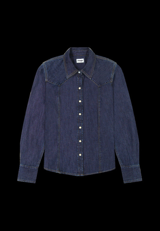 EXAG YOKE SHIRT SADDLE denim blue