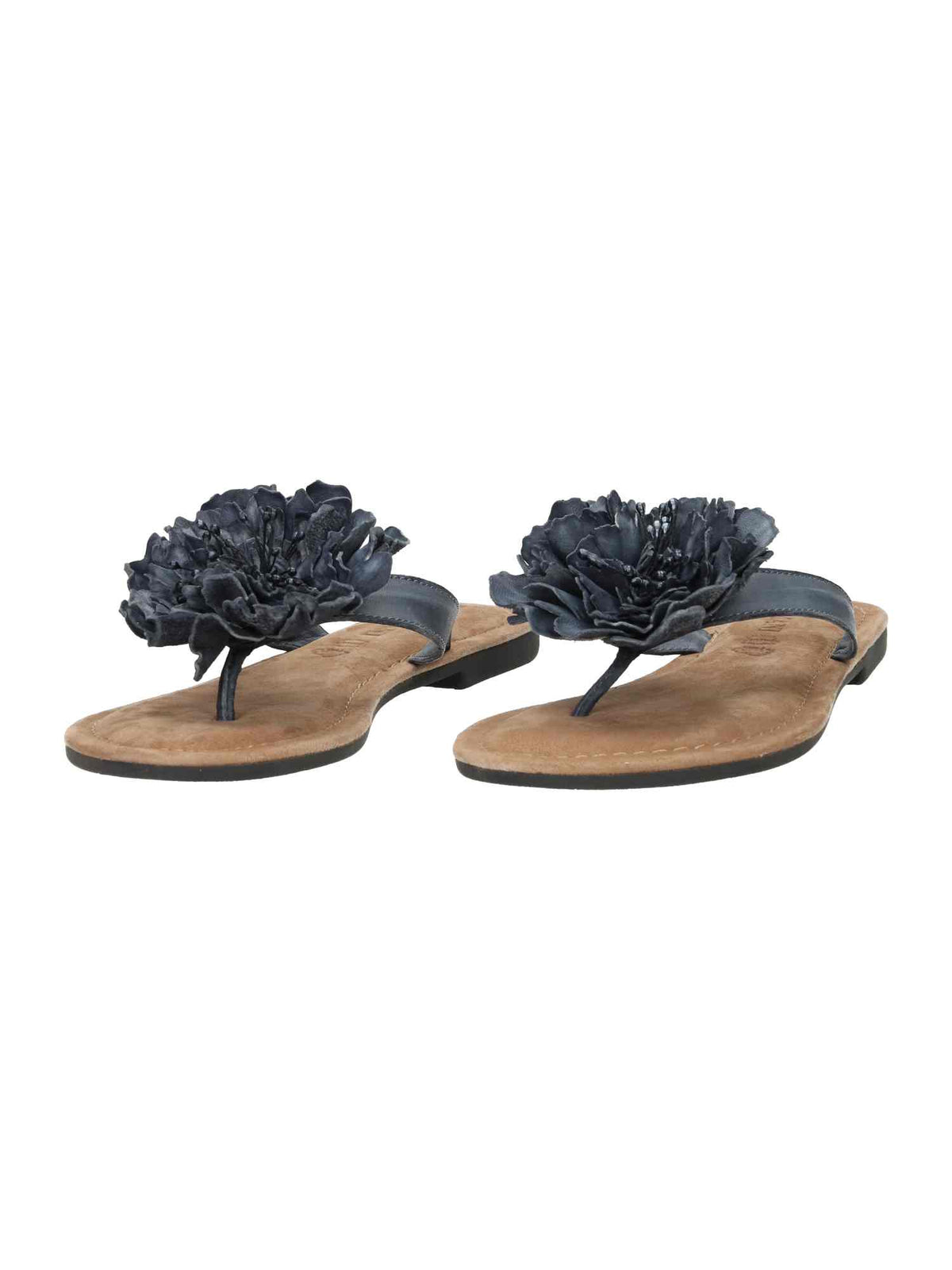 Ladies flower Slippers Uni Color black | Bildmaterial bereitgestellt von SHOES.PLEASE.