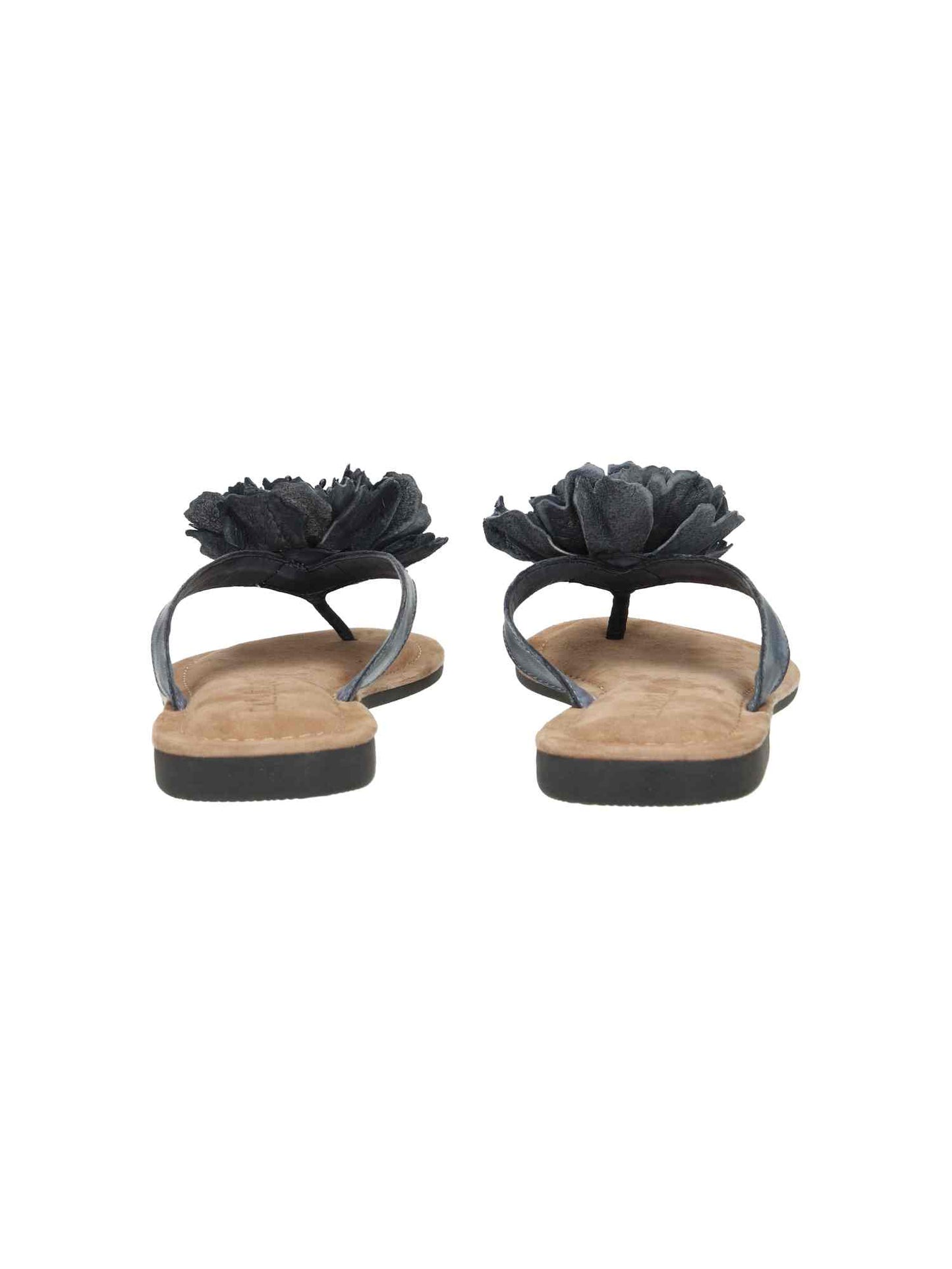 Ladies flower Slippers Uni Color black | Bildmaterial bereitgestellt von SHOES.PLEASE.