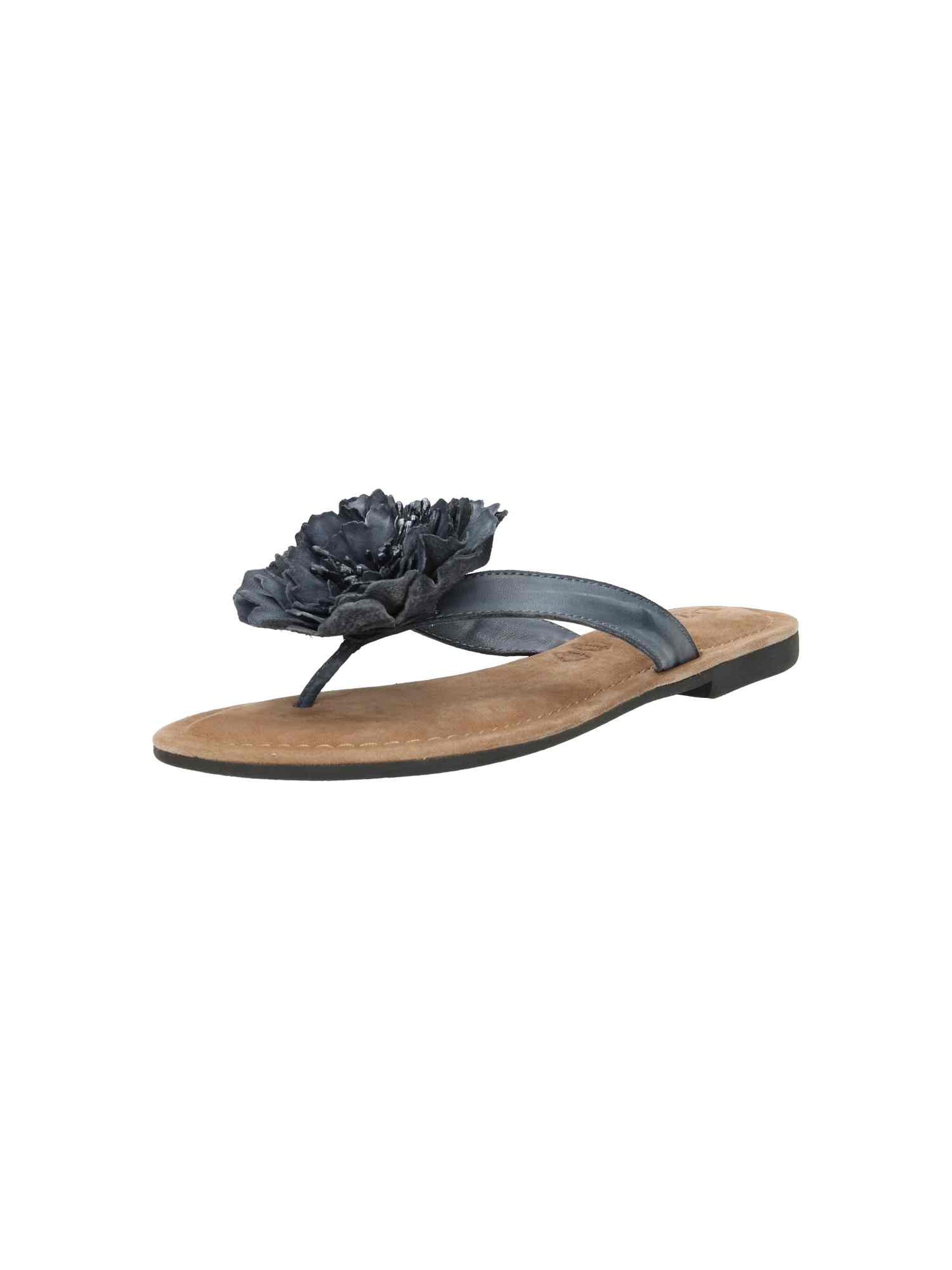 Ladies flower Slippers Uni Color black | Bildmaterial bereitgestellt von SHOES.PLEASE.