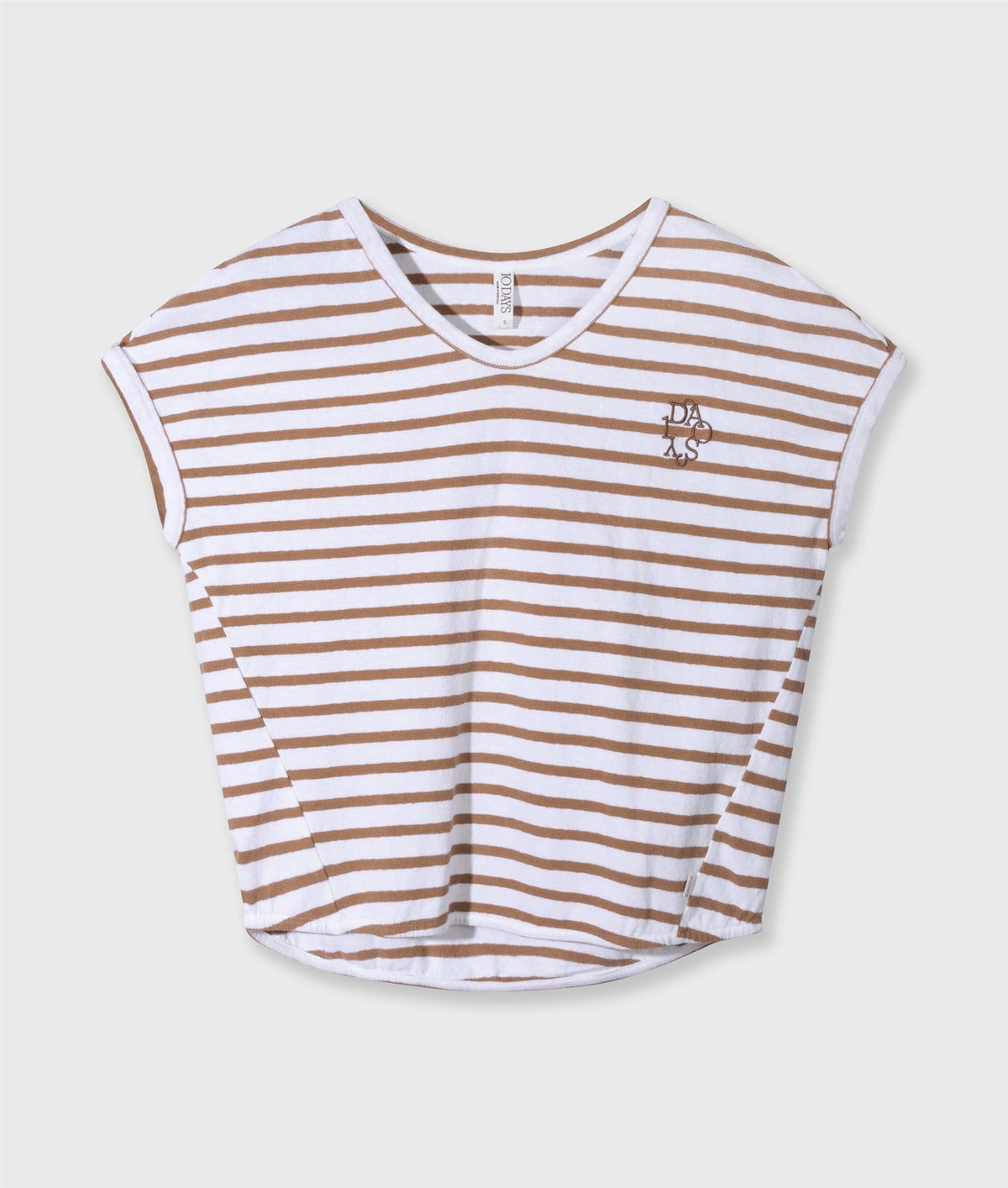 V-Neck Tee Stripes white/fudge | Bildmaterial bereitgestellt von SHOES.PLEASE.