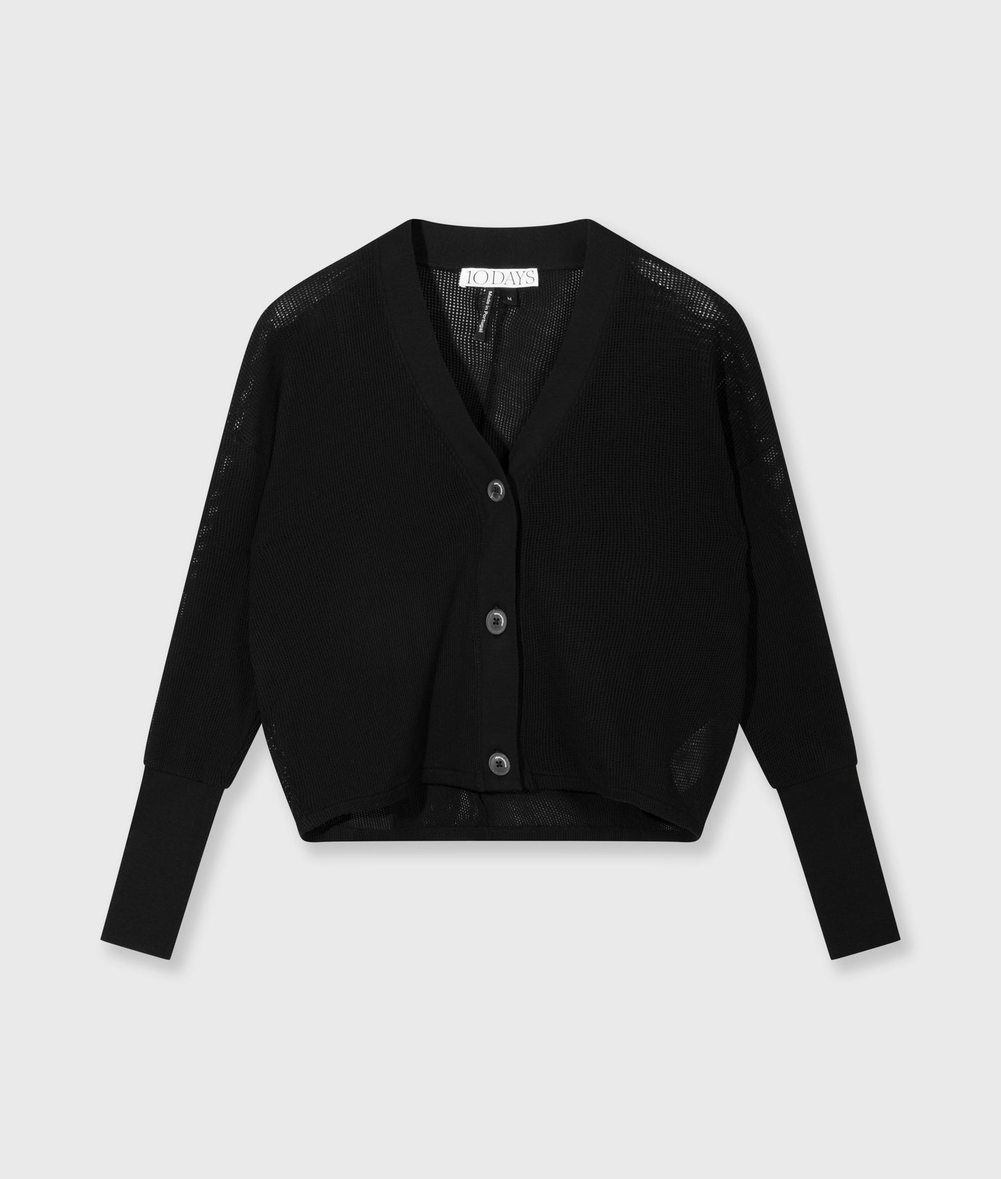 V-Neck Cardigan Mesh black | Bildmaterial bereitgestellt von SHOES.PLEASE.