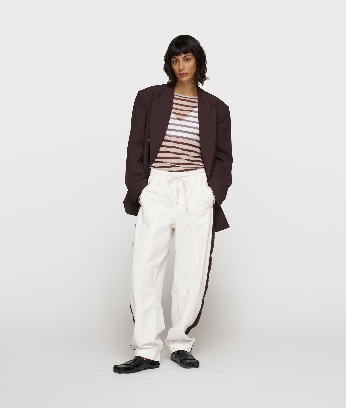 Wide Tapered Pants Twill ecru | Bildmaterial bereitgestellt von SHOES.PLEASE.