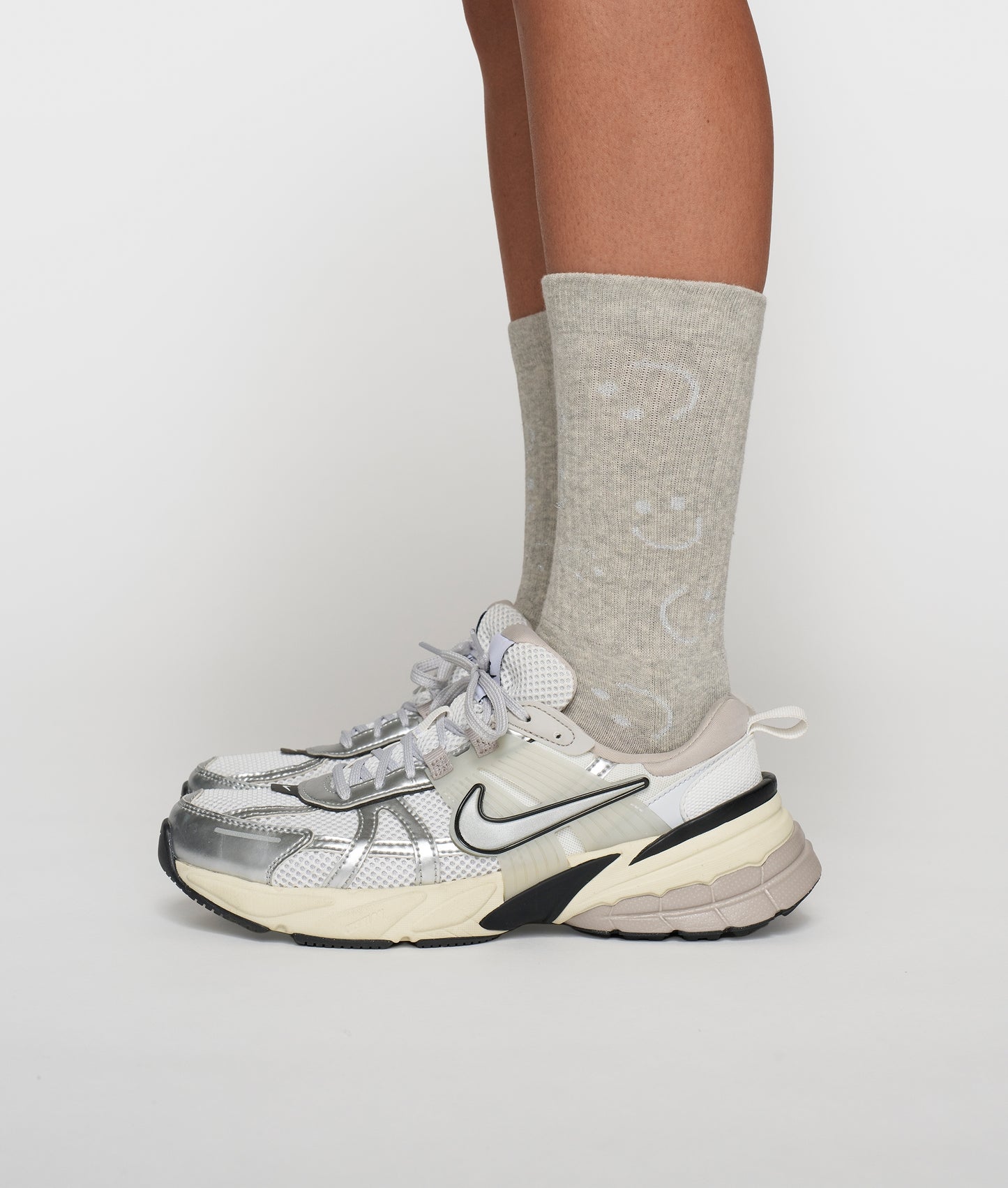 Socks All-Over Smile light grey melee | Bildmaterial bereitgestellt von SHOES.PLEASE.