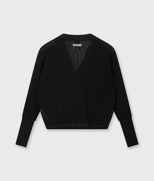 V-Neck Cardigan Mesh black