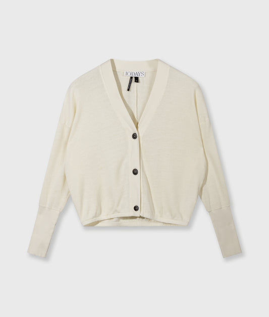 V-Neck Cardigan Mesh soft vanilia