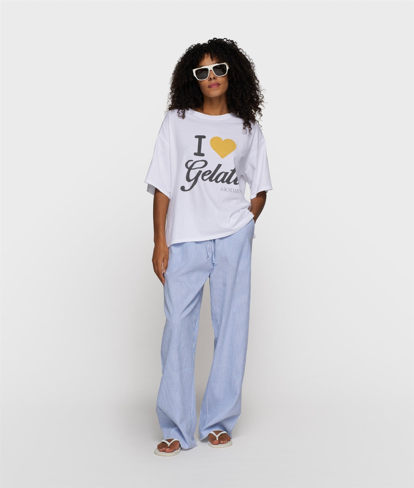 Cotton Pants Stripes white/steel blue | Bildmaterial bereitgestellt von SHOES.PLEASE.