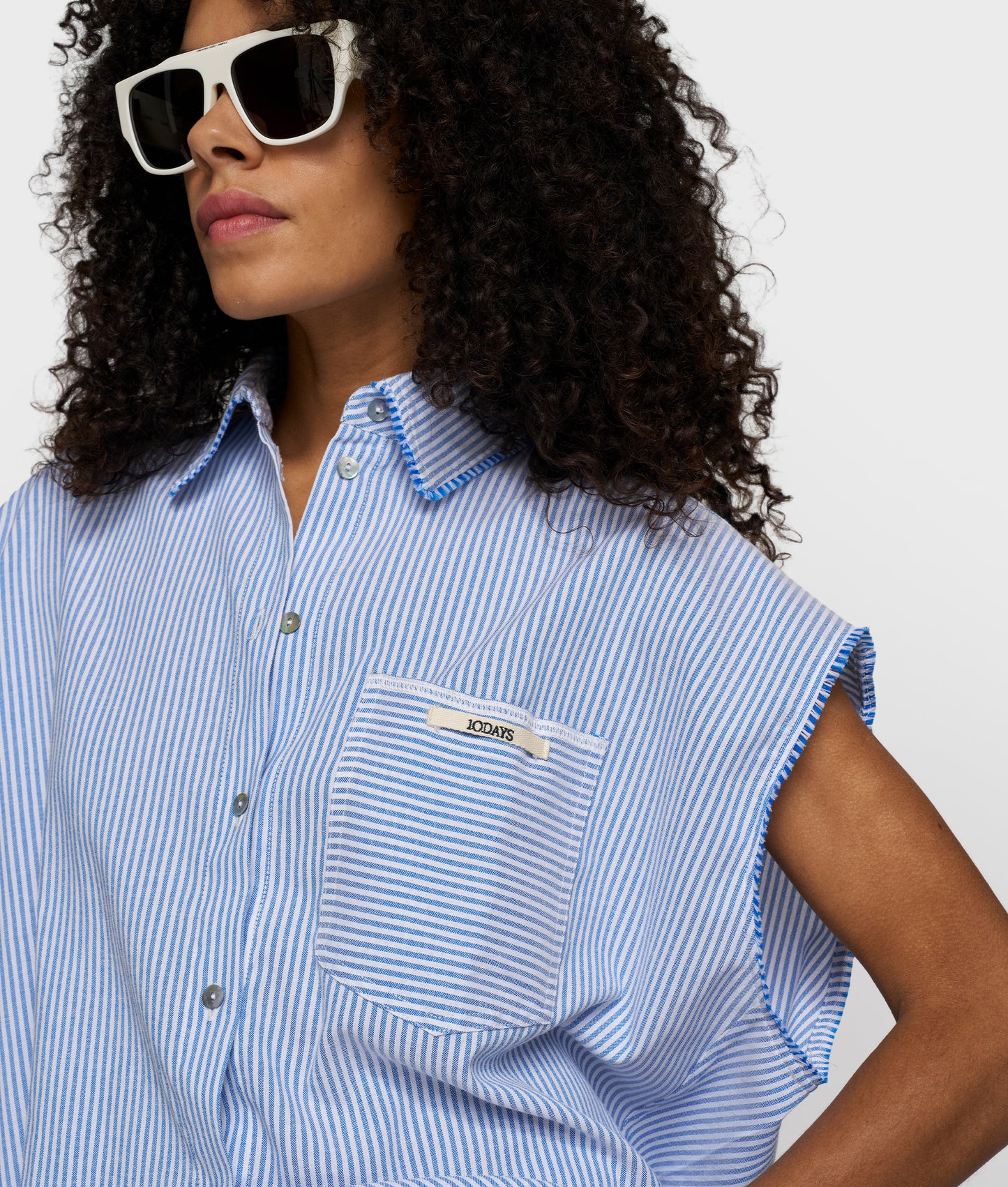 Cotton Blouse Stripes white/steel blue | Bildmaterial bereitgestellt von SHOES.PLEASE.