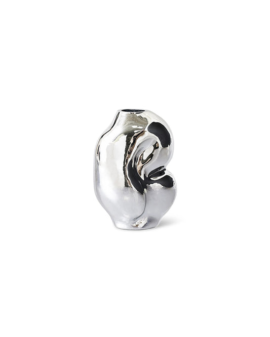 Gleam glass small vase chrome