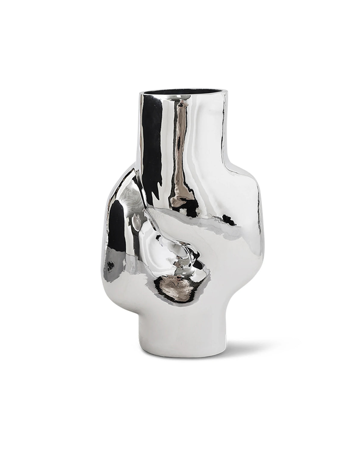 Gleam glass high vase chrome | Bildmaterial bereitgestellt von SHOES.PLEASE.