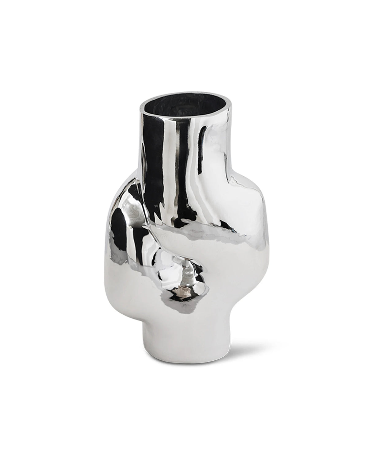 Gleam glass high vase chrome | Bildmaterial bereitgestellt von SHOES.PLEASE.