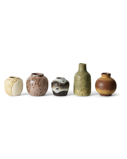 70s ceramics small vases pursuit (set of 5)
