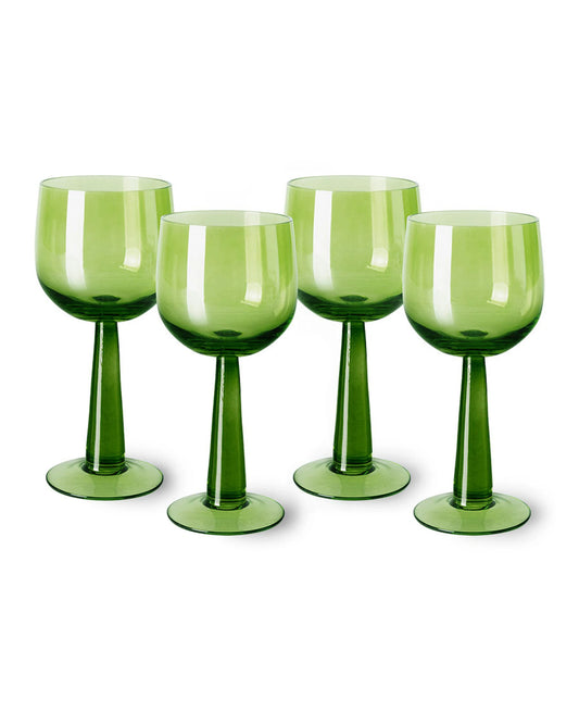 The emeralds wine glass tall lime green (set of 4)