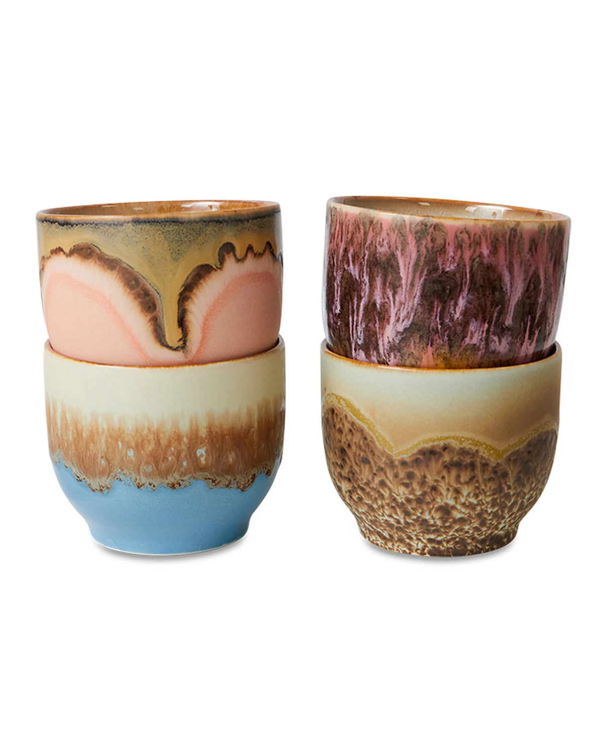 70s ceramics café cups lagoon (set of 4) | Bildmaterial bereitgestellt von SHOES.PLEASE.