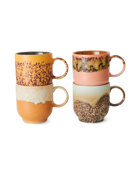 70s ceramics café mugs cape (set of 4)
