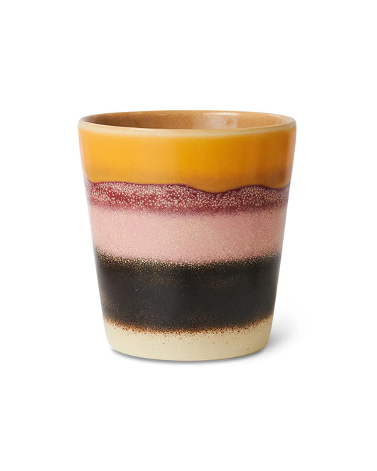 70s ceramics coffee mug sunset