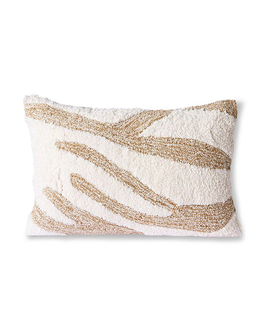 Fluffy cushion white/beige (35x55)