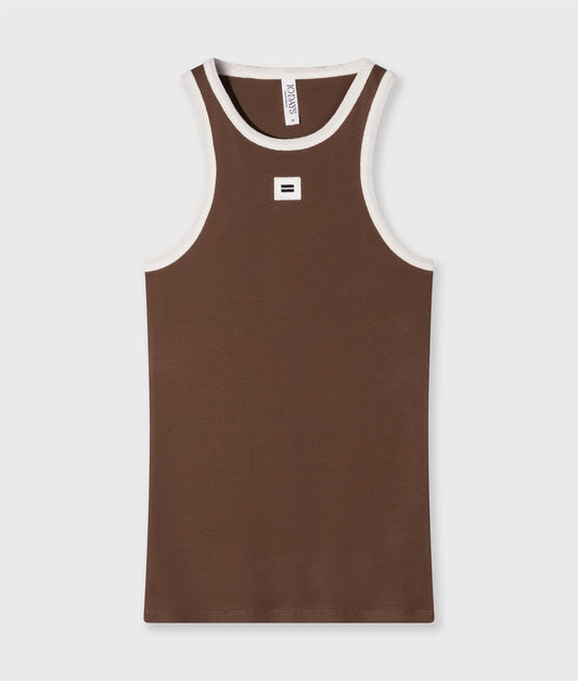 Tank Top Rib Contrast truffle