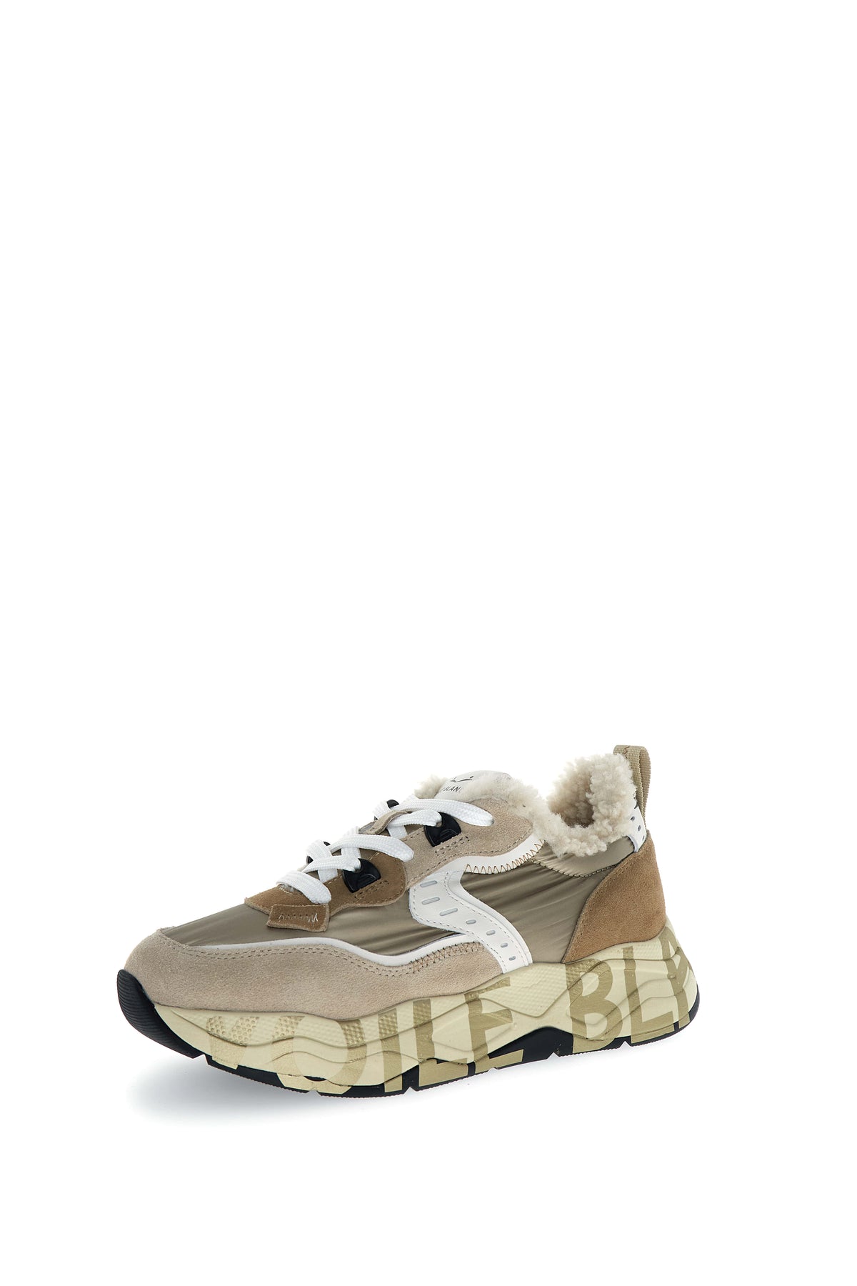 Club105 Fur. Suede/Laminated Nylon light beige platinum | Bildmaterial bereitgestellt von SHOES.PLEASE.