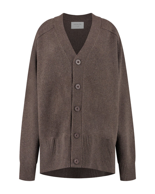 Florence Boyfriend Cardigan cacao melange