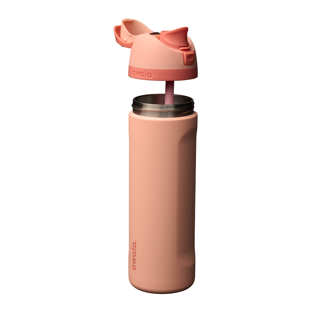 Owala FreeSip Trinkflasche 710 ml in Peach of Mind – mit abgenommenem Deckel und integriertem Strohhalm | Bildmaterial bereitgestellt von SHOES.PLEASE.