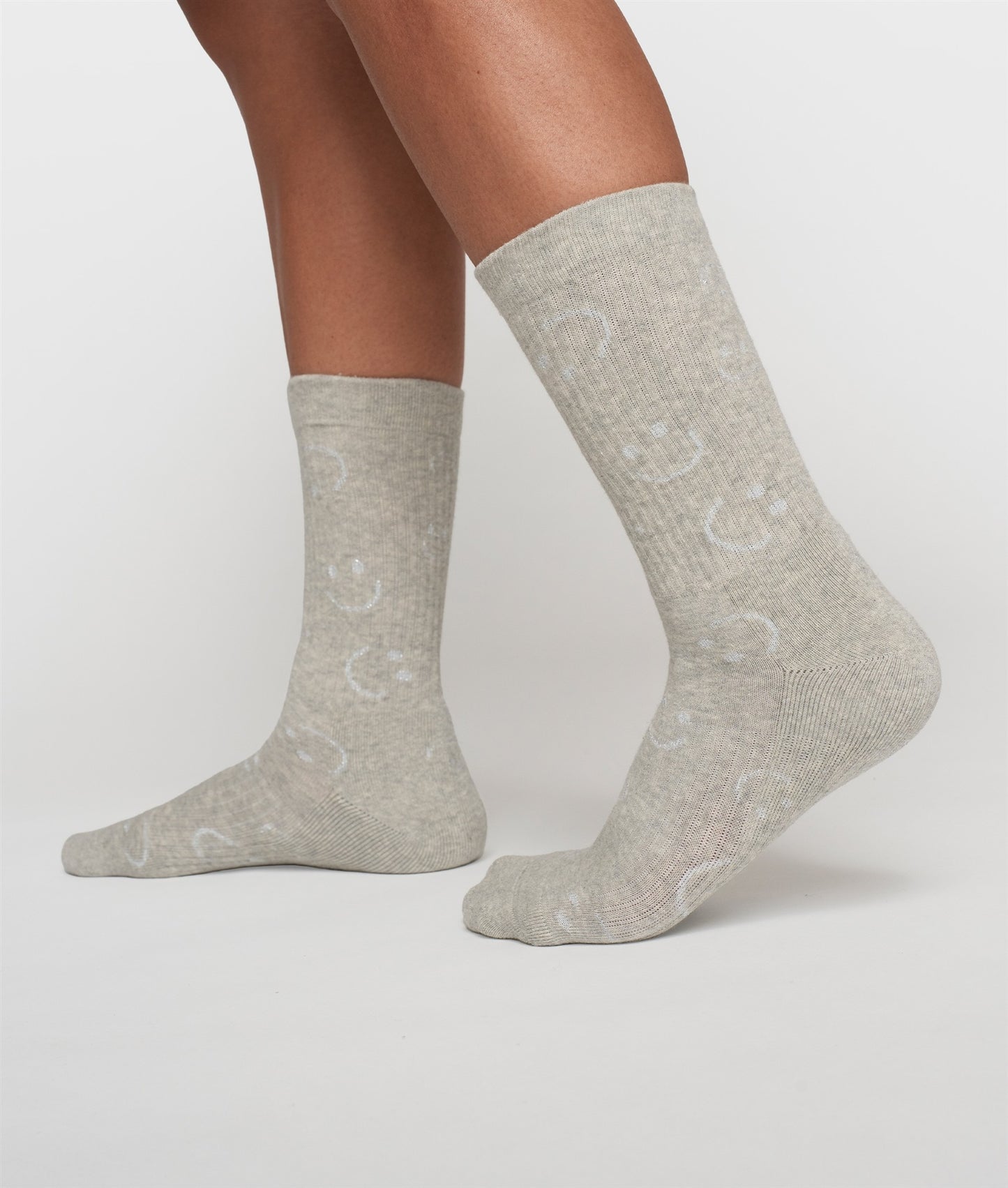 Socks All-Over Smile light grey melee | Bildmaterial bereitgestellt von SHOES.PLEASE.