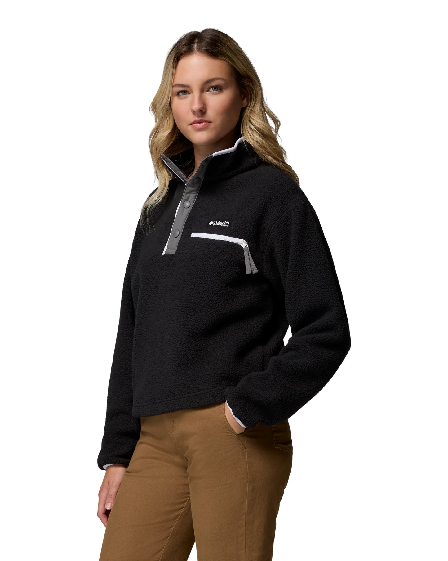 AL7330 Helvetia II Cropped Half Snap Fleece black | Bildmaterial bereitgestellt von SHOES.PLEASE.