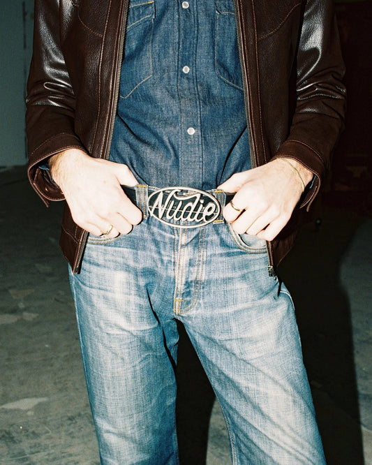 Nudie Buckle Leather Belt black