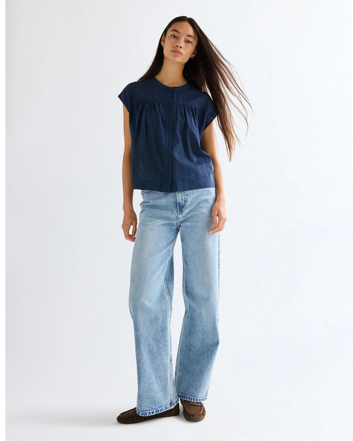 DROP SHOULDER SHIRT navy | Bildmaterial bereitgestellt von SHOES.PLEASE.