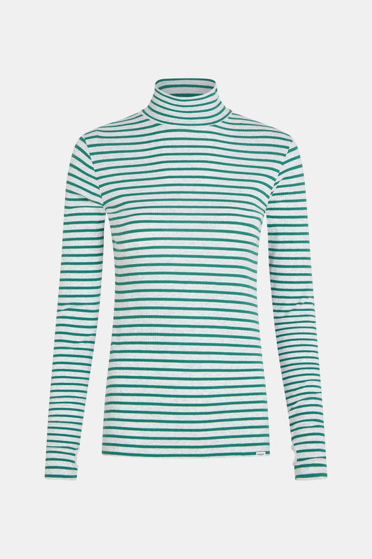 W25F1761LTD-M Longsleeve melange stripe grey mel./green