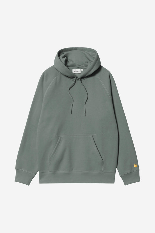 Hooded Chase Sweat velvet green / gold