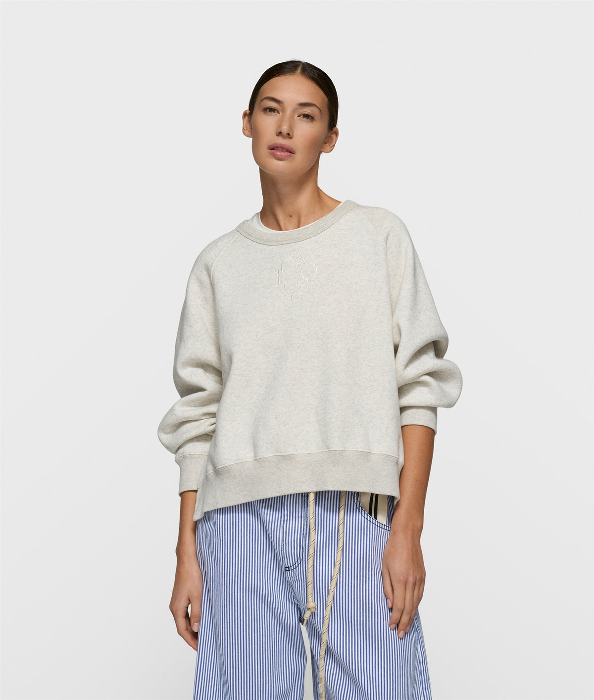 A-Symmetric Sweater soft white melee | Bildmaterial bereitgestellt von SHOES.PLEASE.