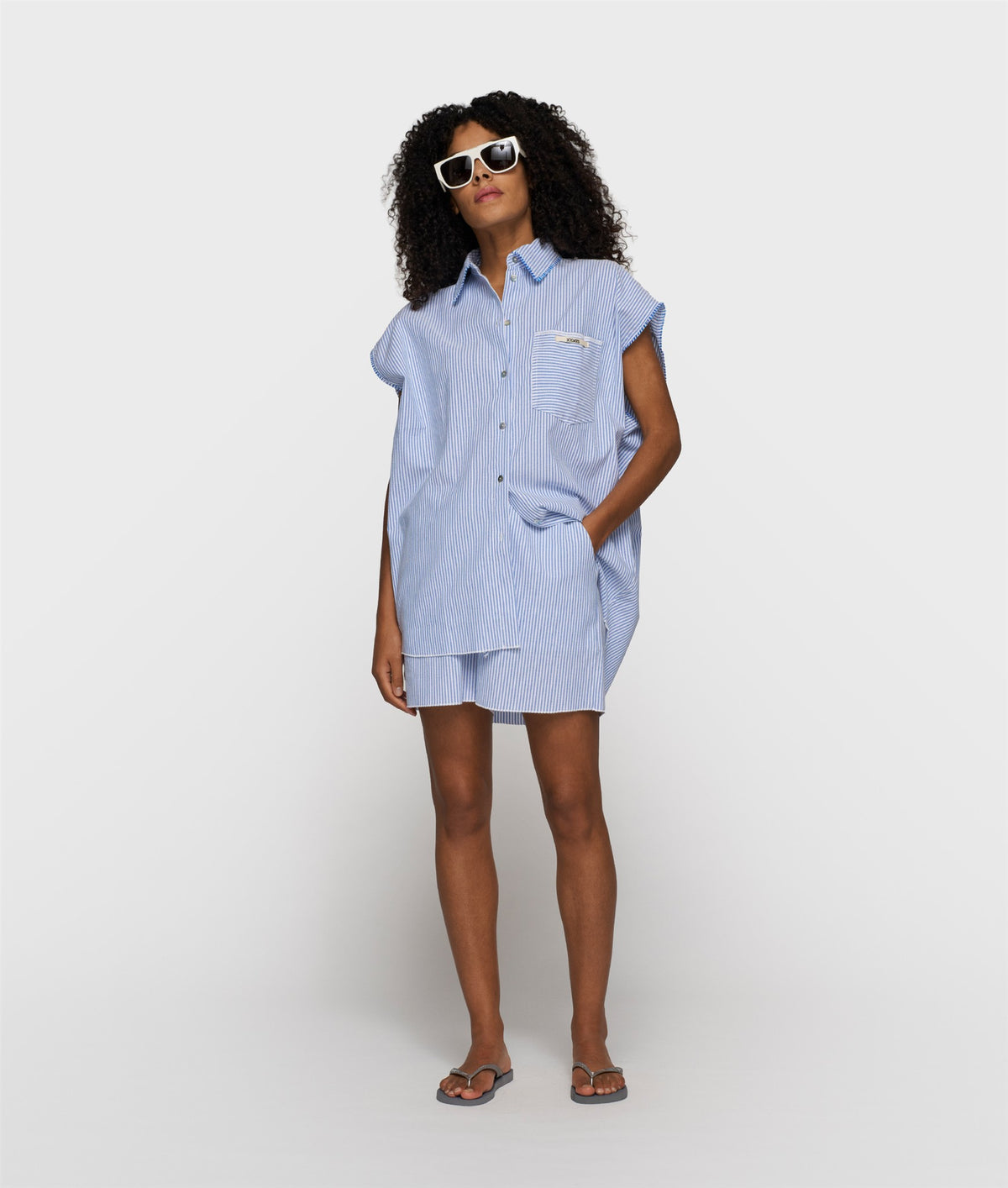 Cotton Blouse Stripes white/steel blue | Bildmaterial bereitgestellt von SHOES.PLEASE.