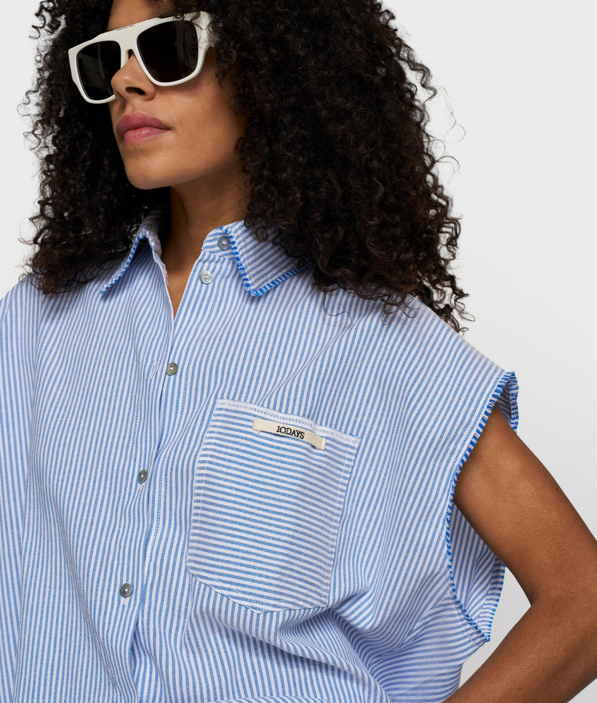 Cotton Blouse Stripes white/steel blue | Bildmaterial bereitgestellt von SHOES.PLEASE.