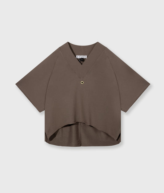 Short Sleeve Sweater V-Neck moonrock